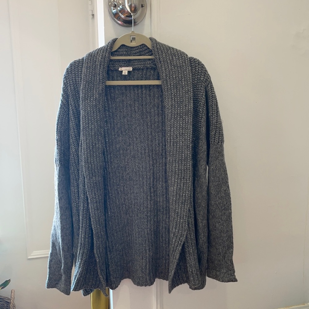 New Gap grey knit wool blend open sweater